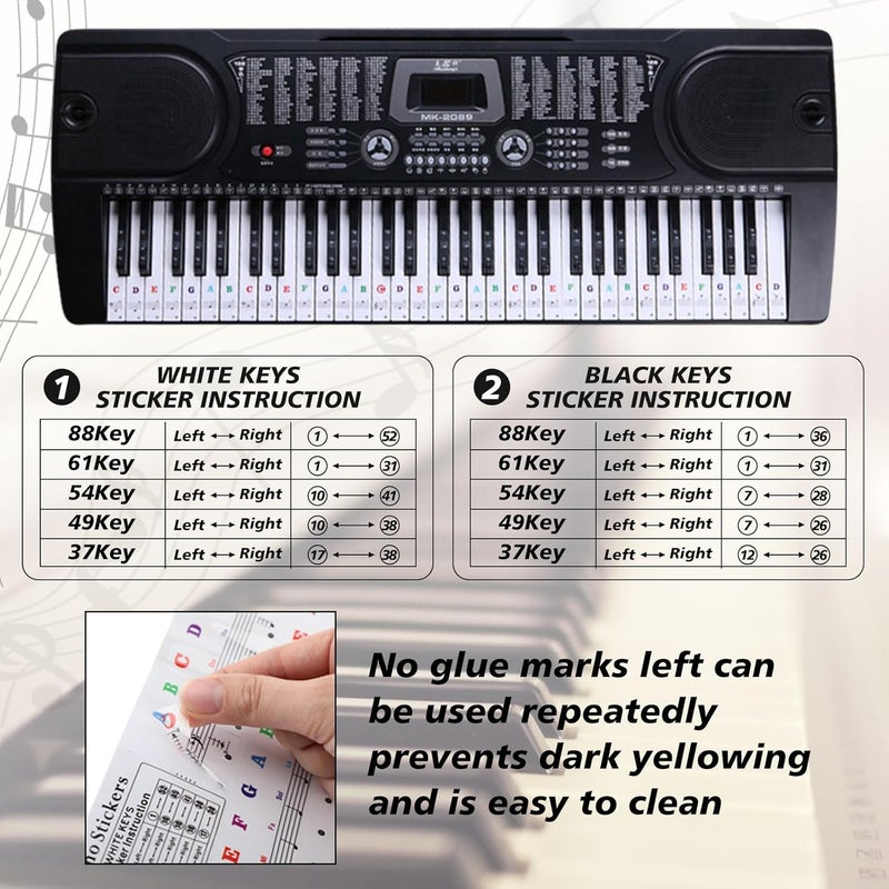 Feifeiya Music Sheet Stand, Music Rest Compatible with Yamaha PSR/YPT/KB/P Series, Keyboard Score Stand Set Includes 4 Book Clip, Piano Keyboard Stickers for 37-88 Key Models - Image 4